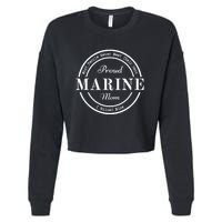 Proud Marine Mom Cropped Pullover Crew