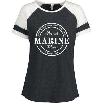 Proud Marine Mom Enza Ladies Jersey Colorblock Tee