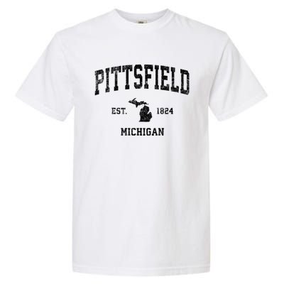 Pittsfield Michigan Mi Vintage Established Athletic Sports Design Garment-Dyed Heavyweight T-Shirt