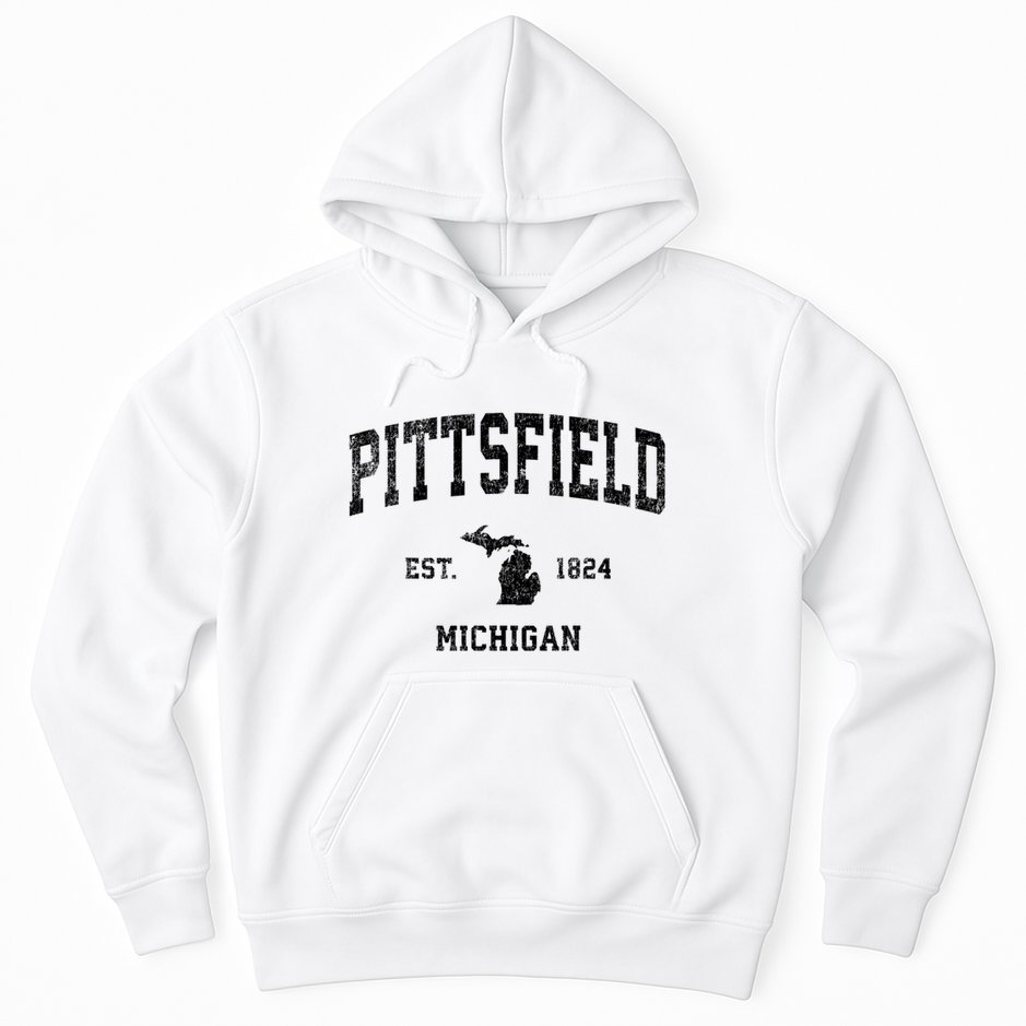 Pittsfield Michigan Mi Vintage Established Athletic Sports Design Hoodie