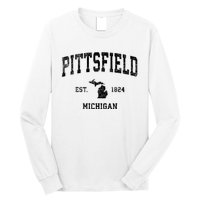 Pittsfield Michigan Mi Vintage Established Athletic Sports Design Long Sleeve Shirt