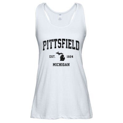 Pittsfield Michigan Mi Vintage Established Athletic Sports Design Ladies Essential Flowy Tank