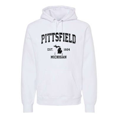 Pittsfield Michigan Mi Vintage Established Athletic Sports Design Premium Hoodie