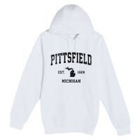 Pittsfield Michigan Mi Vintage Established Athletic Sports Design Premium Pullover Hoodie