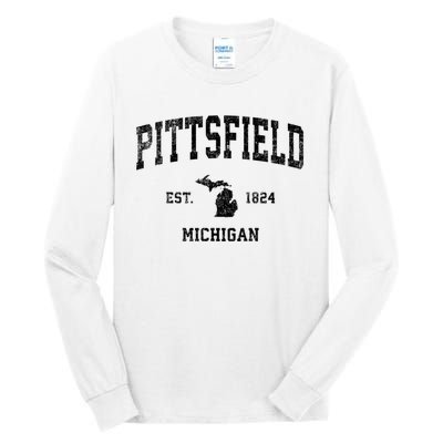 Pittsfield Michigan Mi Vintage Established Athletic Sports Design Tall Long Sleeve T-Shirt