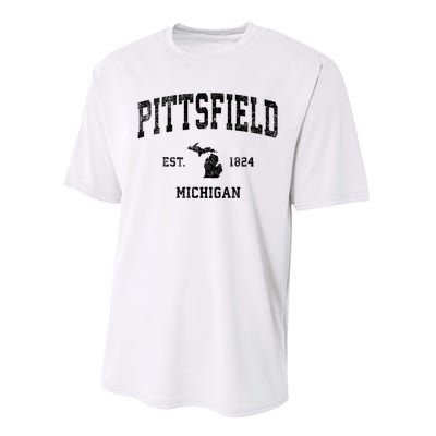 Pittsfield Michigan Mi Vintage Established Athletic Sports Design Performance Sprint T-Shirt