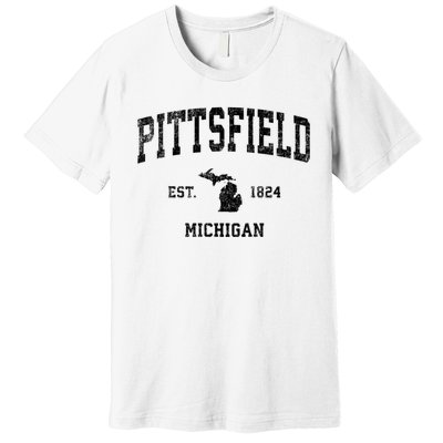 Pittsfield Michigan Mi Vintage Established Athletic Sports Design Premium T-Shirt