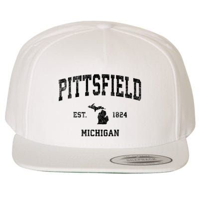 Pittsfield Michigan Mi Vintage Established Athletic Sports Design Wool Snapback Cap