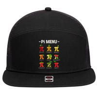 Pie Menu Math Teacher PI Symbol Funny Pi Day Pi 3 7 Panel Mesh Trucker Snapback Hat