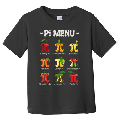 Pie Menu Math Teacher PI Symbol Funny Pi Day Pi 3 Toddler T-Shirt