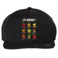 Pie Menu Math Teacher PI Symbol Funny Pi Day Pi 3 Wool Snapback Cap