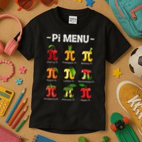 Pie Menu Math Teacher PI Symbol Funny Pi Day Pi 3 Kids T-Shirt