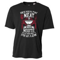 Put My Meat In Your Mouth Funny Sarcastic BBQ Cooling Performance Crew T-Shirt