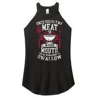 Put My Meat In Your Mouth Funny Sarcastic BBQ Women's Perfect Tri Rocker Tank