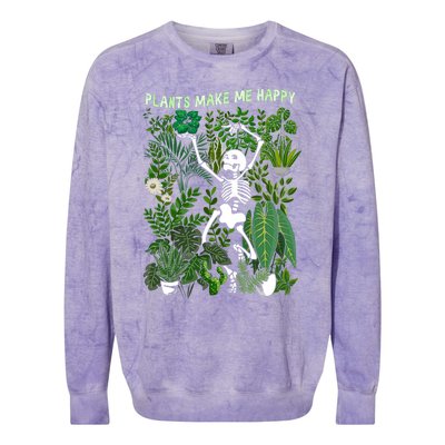 Plants Make Me Happy Colorblast Crewneck Sweatshirt