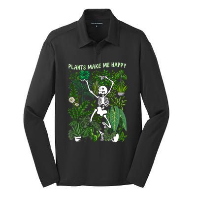 Plants Make Me Happy Silk Touch Performance Long Sleeve Polo