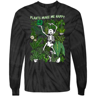 Plants Make Me Happy Tie-Dye Long Sleeve Shirt