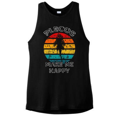 Plecos Make Me Happy Plecostomus Sucker Fish Ladies PosiCharge Tri-Blend Wicking Tank