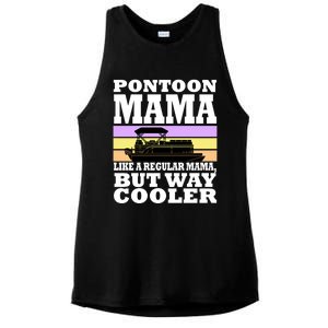 Pontoon Mama Mom Boat Captain Funny Boating Gift Ladies PosiCharge Tri-Blend Wicking Tank