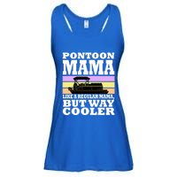 Pontoon Mama Mom Boat Captain Funny Boating Gift Ladies Essential Flowy Tank