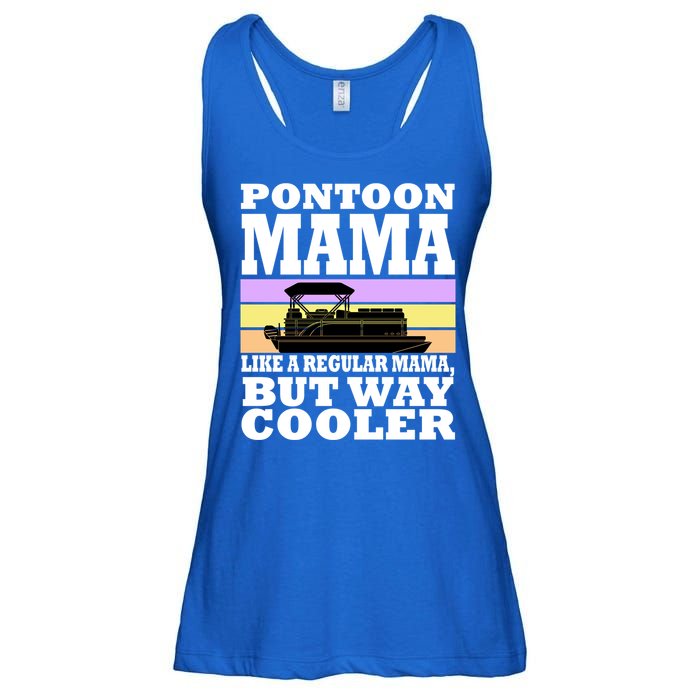 Pontoon Mama Mom Boat Captain Funny Boating Gift Ladies Essential Flowy Tank