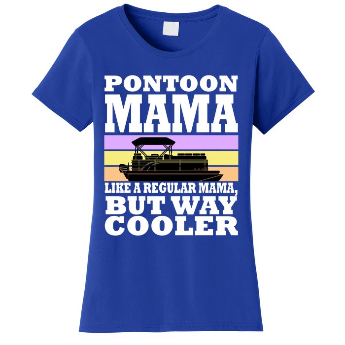 Pontoon Mama Mom Boat Captain Funny Boating Gift Women's T-Shirt