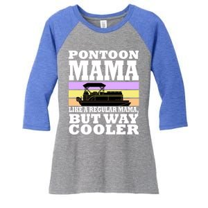 Pontoon Mama Mom Boat Captain Funny Boating Gift Women's Tri-Blend 3/4-Sleeve Raglan Shirt