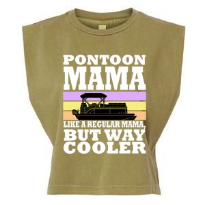 Pontoon Mama Mom Boat Captain Funny Boating Gift Garment-Dyed Women's Muscle Tee