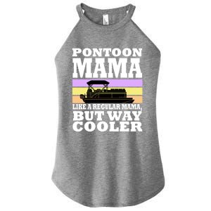 Pontoon Mama Mom Boat Captain Funny Boating Gift Women's Perfect Tri Rocker Tank