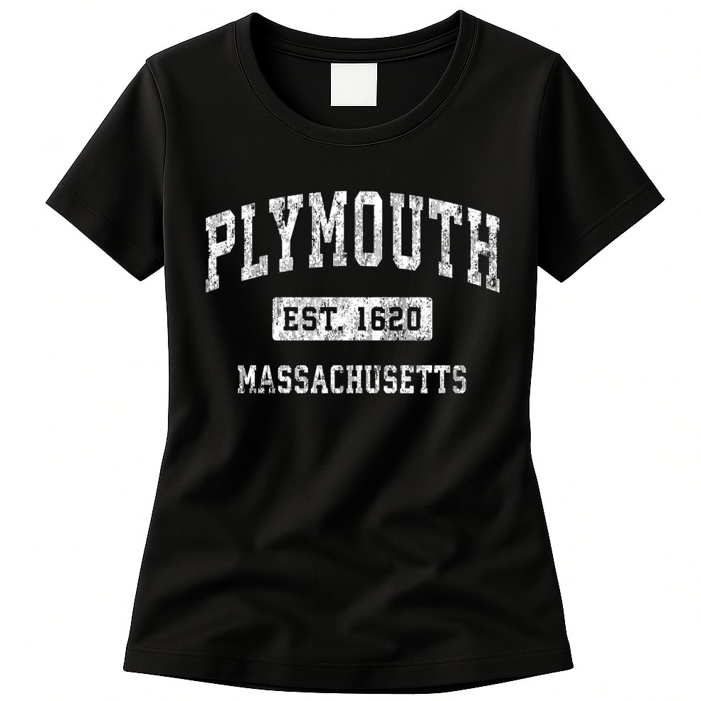 Plymouth Massachusetts Ma Vintage Established Sports Womens T-Shirt