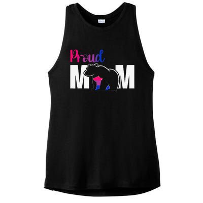 Proud Mom Mother's Day Bisexual Mom LGBT Flag Mama Bear Love Ladies PosiCharge Tri-Blend Wicking Tank