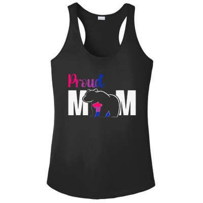 Proud Mom Mother's Day Bisexual Mom LGBT Flag Mama Bear Love Ladies PosiCharge Competitor Racerback Tank