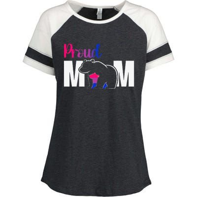 Proud Mom Mother's Day Bisexual Mom LGBT Flag Mama Bear Love Enza Ladies Jersey Colorblock Tee