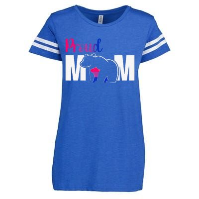 Proud Mom Mother's Day Bisexual Mom LGBT Flag Mama Bear Love Enza Ladies Jersey Football T-Shirt