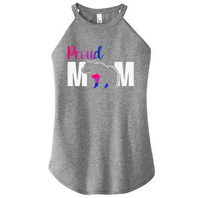 Proud Mom Mother's Day Bisexual Mom LGBT Flag Mama Bear Love Women’s Perfect Tri Rocker Tank