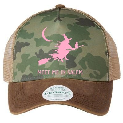 Pink Meet Me In Salem Witchcraft Massachusetts Witch Witchy Gift Legacy Tie Dye Trucker Hat