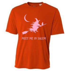 Pink Meet Me In Salem Witchcraft Massachusetts Witch Witchy Gift Cooling Performance Crew T-Shirt