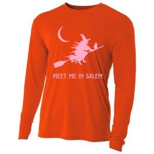 Pink Meet Me In Salem Witchcraft Massachusetts Witch Witchy Gift Cooling Performance Long Sleeve Crew