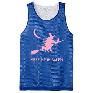 Pink Meet Me In Salem Witchcraft Massachusetts Witch Witchy Gift Mesh Reversible Basketball Jersey Tank