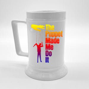 Puppet Made Me Do It Gift Puppeteering Ventriloquist Puppeteer Gift Beer Stein