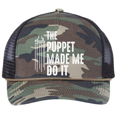 Puppet Made Me Do It Gift Ventriloquist Dummy Gift Entertainer Gift Retro Rope Trucker Hat Cap