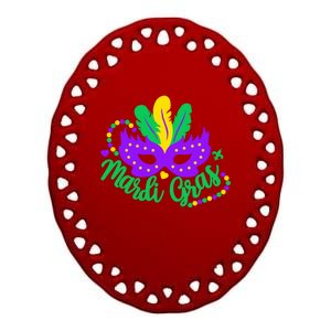 Princess Masquerade Mask Mardi Gras Cute Gift Ceramic Oval Ornament