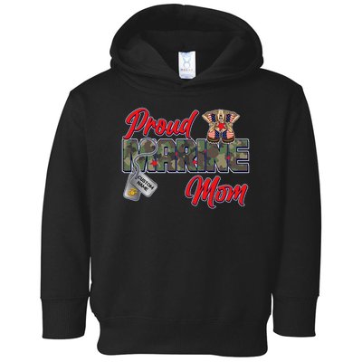Proud Marine Mom Personalize Dog Tags Toddler Hoodie