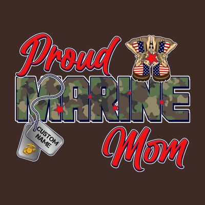 Proud Marine Mom Personalize Dog Tags T-Shirt