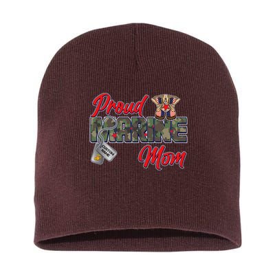 Proud Marine Mom Personalize Dog Tags Short Acrylic Beanie
