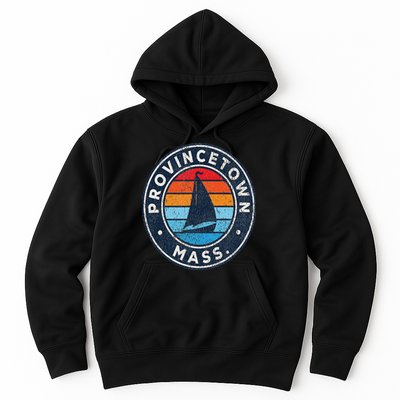 Provincetown Massachusetts Ma Vintage Sailboat Retro 70s Hoodie