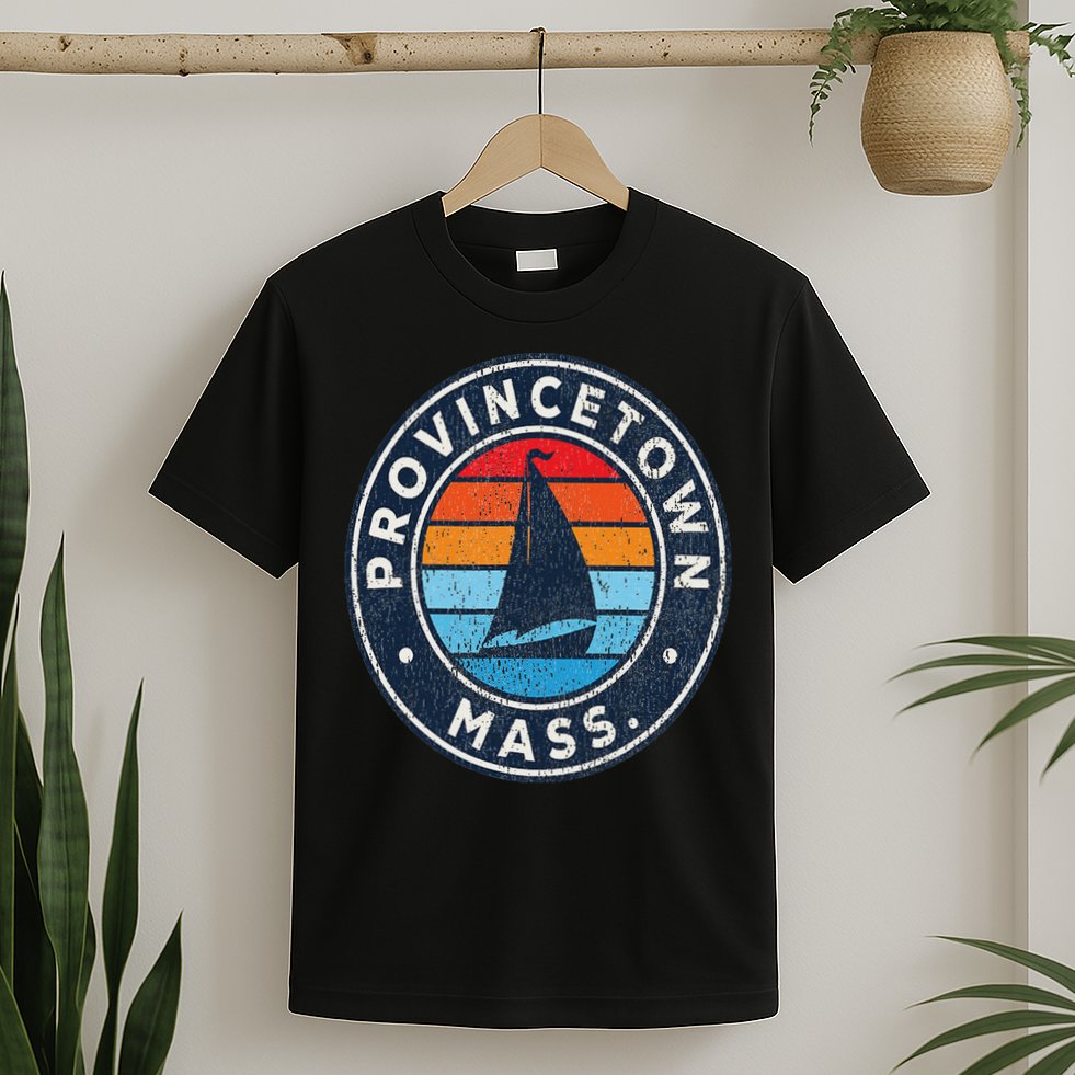 Provincetown Massachusetts Ma Vintage Sailboat Retro 70s T-Shirt