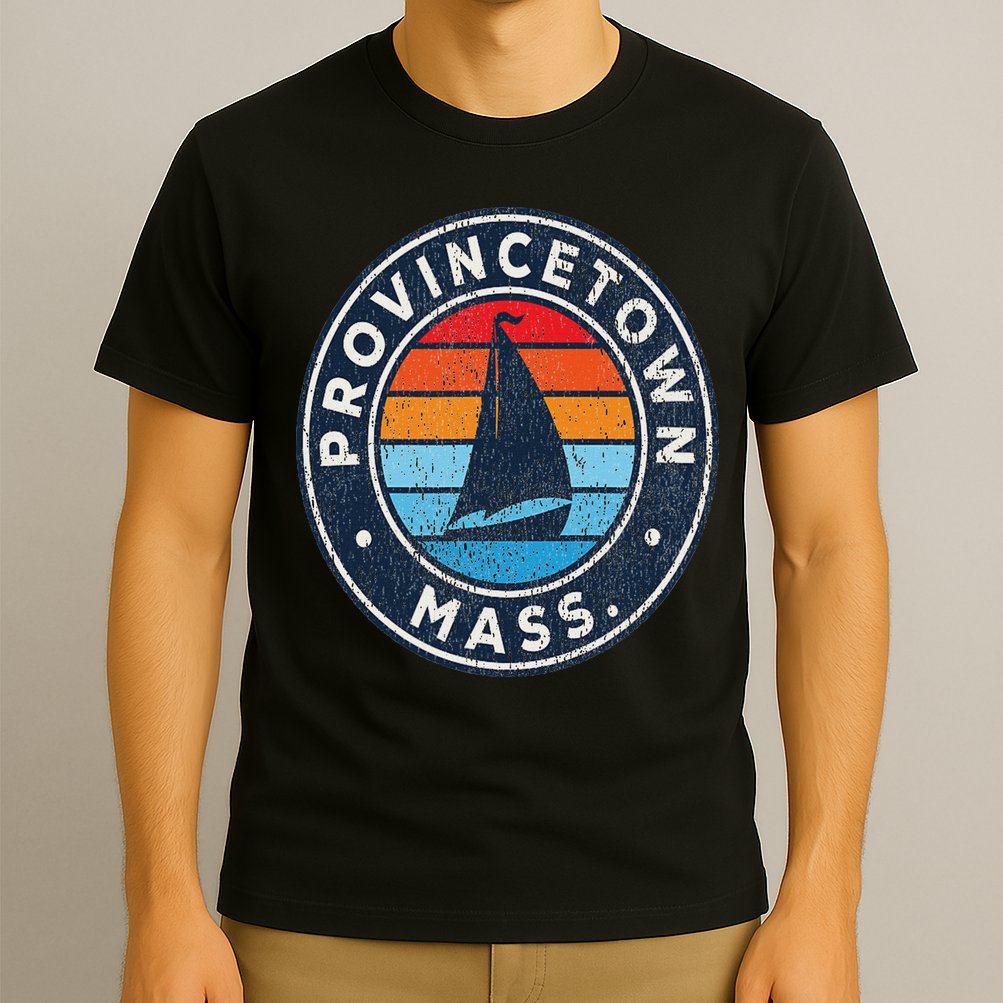 Provincetown Massachusetts Ma Vintage Sailboat Retro 70s T-Shirt