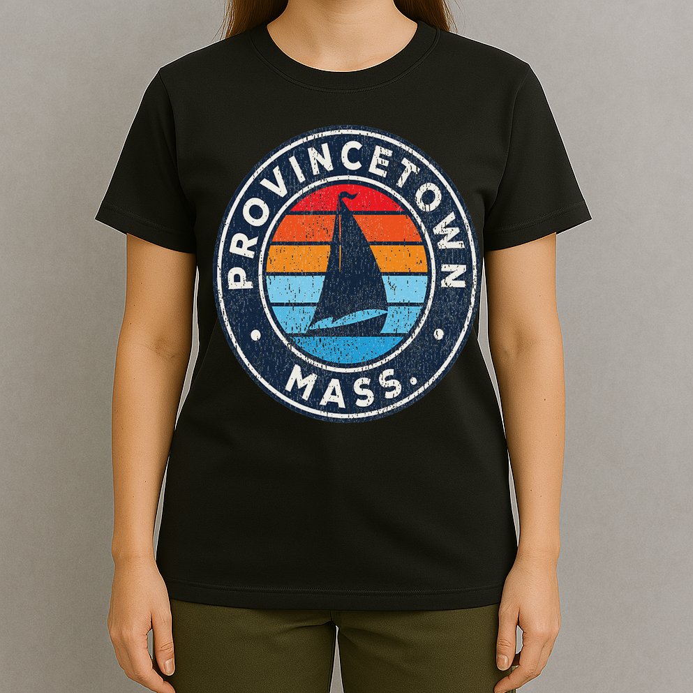Provincetown Massachusetts Ma Vintage Sailboat Retro 70s T-Shirt