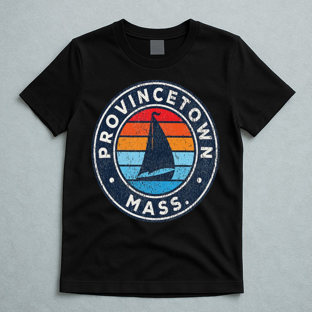 Provincetown Massachusetts Ma Vintage Sailboat Retro 70s T-Shirt